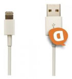 Cabo de Dados Iphone 5, Iphone 5S MD818ZM Branco Original em Bulk