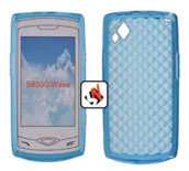 Capa em Silicone Samsung S8500 Wave Azul Transparente