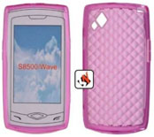 Capa em Silicone Samsung S8500 Wave Rosa Transparente