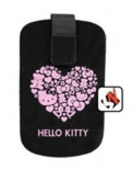Bolsa Vertical Hello Kitty Coração Universal Preta Original Blister