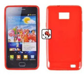Capa em Silicone Samsung i9100 Galaxy S II Vermelha Opaca