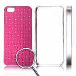 Capa Protetora Nokia Asha 305/Asha 306 Rosa com Brilhantes (ZIRCONIA)