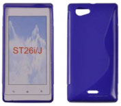 Capa em Silicone  S-Case  Sony Xperia J (ST26i) Azul Opaca