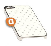 Capa Protetora Diamond Cromada Iphone 5, Iphone 5S Branca com Brilhantes