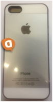 Capa em Silicone Iphone 5, Iphone 5S Branca/Cinza com Logo