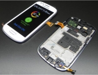 Touchscreen com Display e aro Frontal Samsung i8190 SIII Mini Branco Original