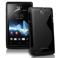 Capa em Silicone  S-CASE  Sony Xperia E (C1504, C1505) Preta Opaca