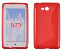 Capa em Silicone  S-CASE  Nokia Lumia 820 Vermelha Opaca