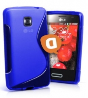 Capa em Silicone  S-CASE  LG L3 II (E430) Azul Transparente