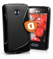 Capa em Silicone  S-CASE  LG L3 II (E430) Preto Opaco