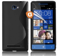 Capa em Silicone  S-CASE  HTC 8S Preta Opaca