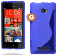 Capa em Silicone  S-CASE  HTC 8X Azul Transparente
