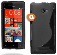 Capa em Silicone  S-CASE  HTC 8X Preta Opaca