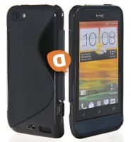 Capa em Silicone  S-CASE  HTC ONE V Preta Opaca