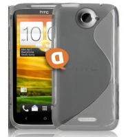 Capa em Silicone  S-CASE  HTC ONE X Preta Transparente