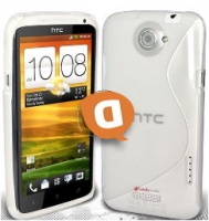 Capa em Silicone  S-CASE  HTC ONE X Branca Transparente