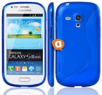 Capa em Silicone  S-CASE  Samsung i8190 Galaxy S3 Mini Azul Transparente