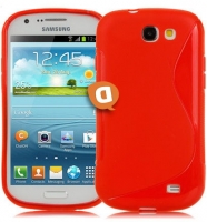 Capa em Silicone  S-CASE  Samsung i8730 Galaxy Express Vermelha Transparente