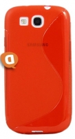 Capa em Silicone  S-CASE  Samsung i9260 Galaxy Premier Vermelha Transparente
