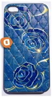 Capa Protetora Diamond  Floral Azul  Iphone 4, 4S com Brilhantes