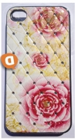 Capa Protetora Diamond  Floral Rosa  Iphone 4, 4S com Brilhantes