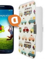 Capa Protetora Flip Book para Samsung Galaxy S4 i9500, i9505 Cars