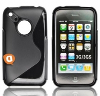 Capa em Silicone  S-CASE  iPhone 3G, 3Gs Preta Opaca