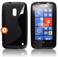 Capa em Silicone  S-CASE  Nokia Lumia 620 Preta Opaca
