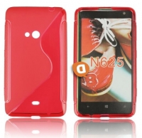 Capa em Silicone  S-CASE  Nokia Lumia 625 Vermelha Transparente