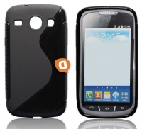 Capa em Silicone  S-CASE  Samsung i8260, i8262 Galaxy Core Preta Opaca