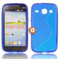 Capa em Silicone  S-CASE  Samsung i8260, i8262 Galaxy Core Azul Transparente