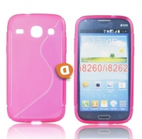 Capa em Silicone  S-CASE  Samsung i8260, i8262 Galaxy Core Rosa Transparente