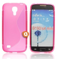 Capa em Silicone  S-CASE  Samsung i9190 Galaxy S4 Mini Rosa Transparente