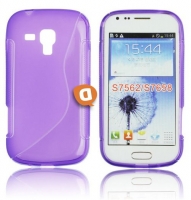 Capa em Silicone  S-CASE  Samsung S7560 Trend, S7562 Galaxy S DUOS Lilás Transparente