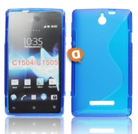 Capa em Silicone  S-CASE  Sony Xperia E (C1504, C1505) Azul Transparente
