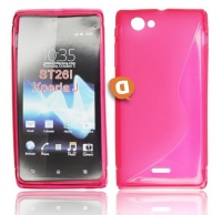 Capa em Silicone  S-CASE  Sony Xperia J (ST26i) Rosa Transparente