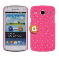 Capa Protetora Diamond Samsung i8260 Galaxy Core Rosa com Brilhantes