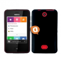 Capa em Silicone Nokia Asha 501 Preta Opaca