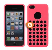 Capa em Silicone Gel Perfurado Iphone 5C Rosa