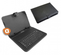 Capa Protetora Flip Book para Tablet 7  Preta com Teclado Micro/Mini Usb