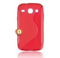 Capa em Silicone  S-CASE  Samsung G350 Galaxy Core Plus Vermelha Transparente