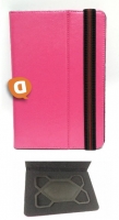 Capa Protetora  Flip Book Tipo Pele  para Tablet 7  7.2  Universal Rosa