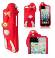 Capa Silicone Iphone 5, Iphone 5S Coelho Vermelha