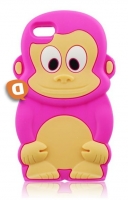 Capa Silicone Iphone 5C Macaquinho Rosa