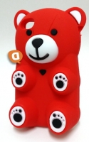 Capa Silicone 3D Iphone 5, Iphone 5S Urso Vermelho