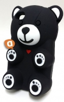 Capa Silicone 3D Iphone 5, Iphone 5S Urso Preto