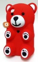 Capa Silicone 3D Samsung i9505 Galaxy S4 Urso Vermelho