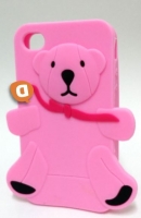 Capa Silicone 3D Samsung Galaxy S5 Rosa (Urso com Laço Vermelho)