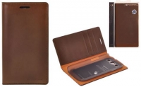 Capa Protetora  Flip Book  Samsung i9505, i9500 Galaxy S4 com porta cartões Castanho Escuro em Blister