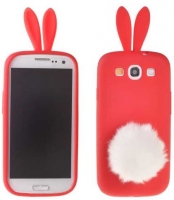 Capa Silicone (3D RABBIT) Iphone 4, Iphone 4S Vermelho
